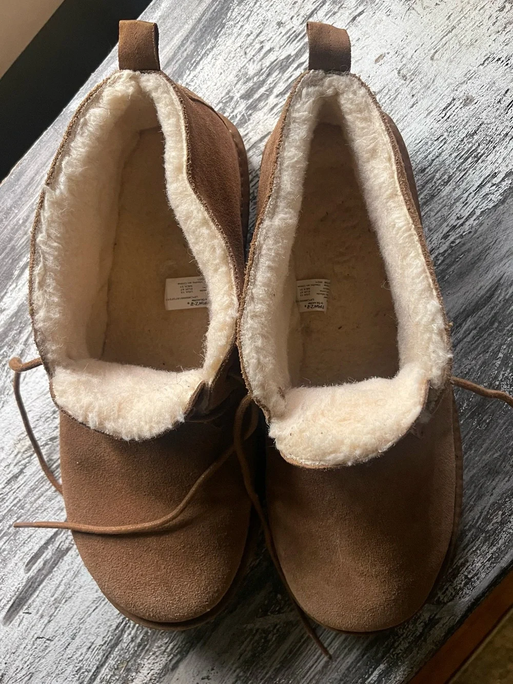BearPaw Tan Suede Fleece-Lined Chukka Boots